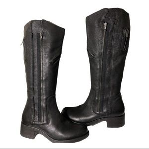 VERA WANG Knee high Tall black Leather Boo…